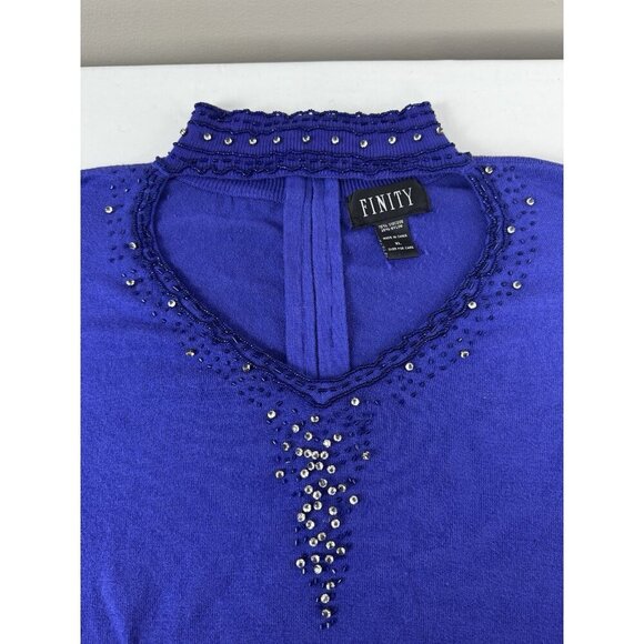 Finity Purple Beaded Celestial Choker Collar Blouse XL Fairycore Whimsigoth - Picture 6 of 8